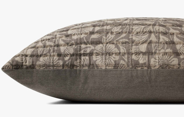 Milk Chocolate Floral Pillow Cover 12x27 Robert Wallace